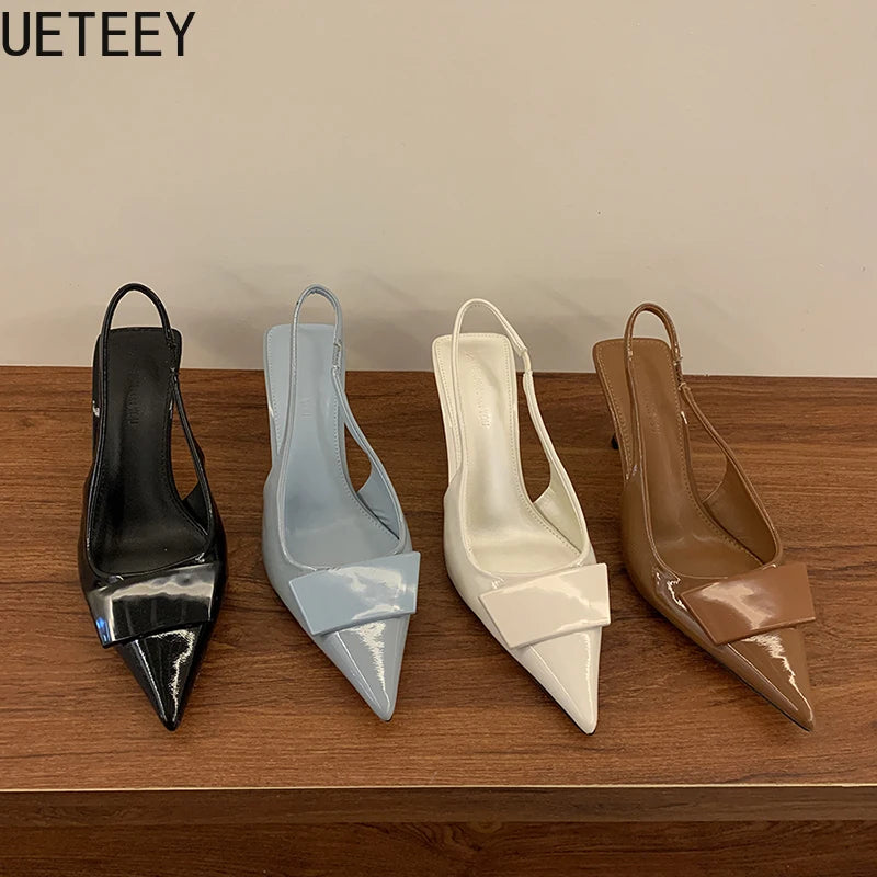 2026 Summer High Heel Women Sandals Fashion Pointed Toe Singbacks Shoes Design Style Banquet Party Sandalias Shoes