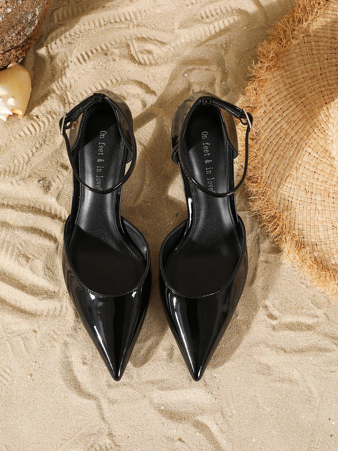 2025 Women's Shoes Single Shoes Sandals Spring Fashion Pointed Toe  Slingback Summer Ladies Shallow Vamp High Heels