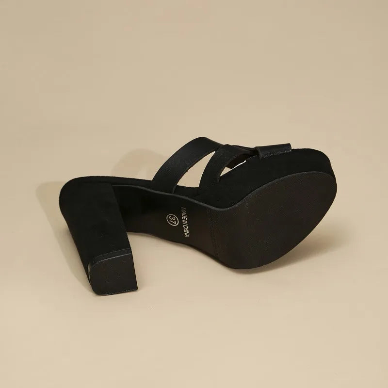 2025 Summer New Style Women's Shoes High Heel Platform Versatile Material Round Toe Neutral Design Женские Новые Туфли