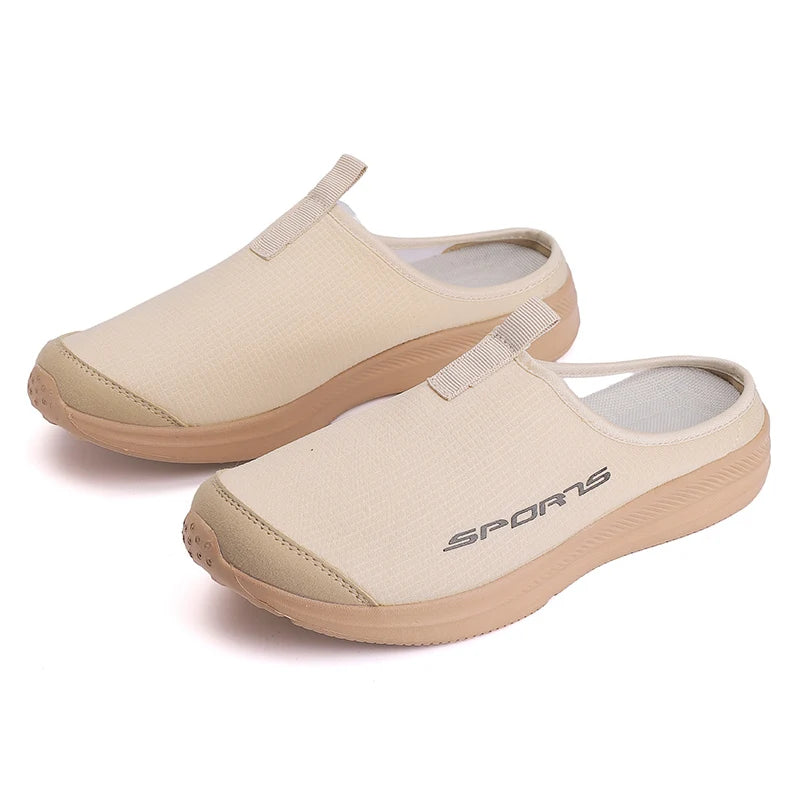 Men's Summer Slip-On Shoes Lightweight Casual Half Slippers for Women's Outdoor Soft Bottom Support Walking Shoes Size 36-46