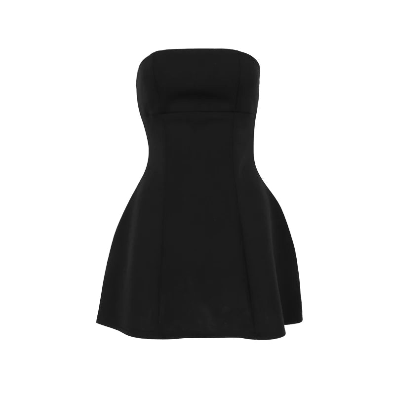 Sexy Women's A-Line Dresses Summer New Solid Sexy Sleeveless Off Shoulder Bodycon Dresses Fashion Elegant Club Party Lady Dress