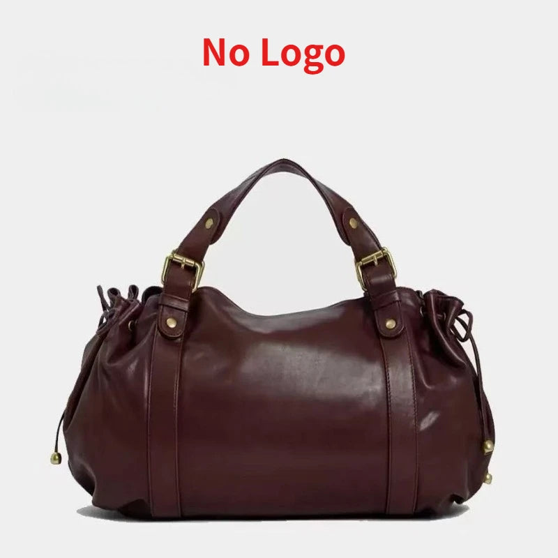 Women's Crossbody Simple Handbag Commuter Shoulder Boston Bag Stylish Versatile Work Bag Soft Polyester Interior