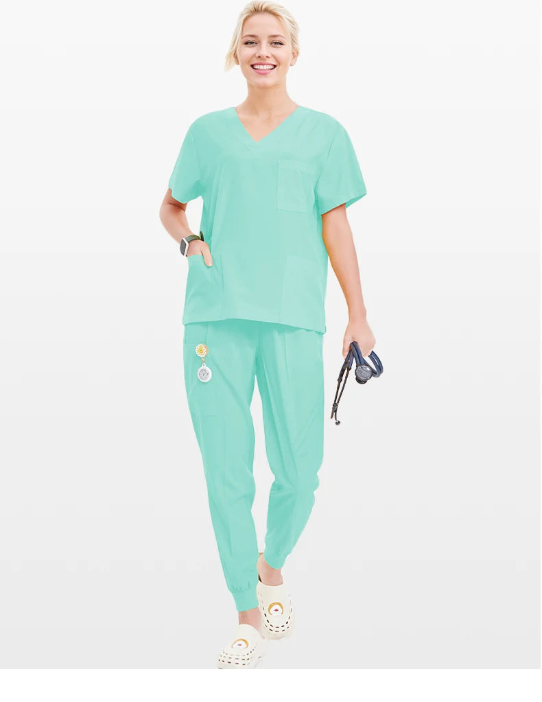 Summer Medical Scrubs Hospital Uniforms Doctor Nurse Workwear 4-way Stretch Pet Clinic Nursing Suits Dentist Working Clothes S21