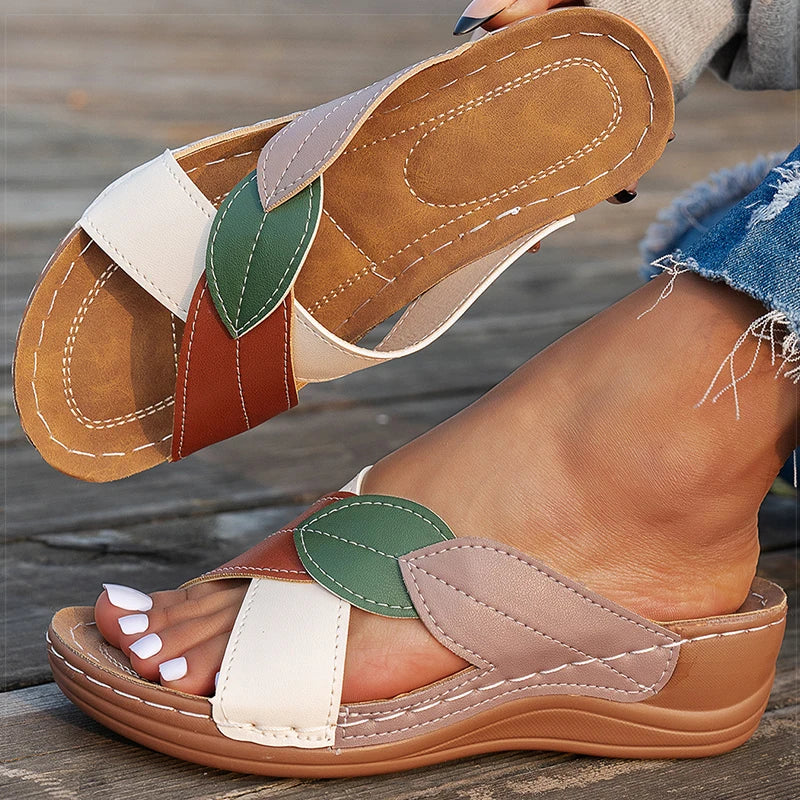 Women's Sandals Comfortable Wedges Heels Sandals Summer Shoes Woman Heeled Slippers Women Summer Footwear Chaussures Femme