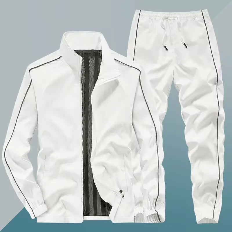 Men's Sportswear Fashion Spring Autumn Sets Training Suit 2 Pieces Set Jacket+Sweatpants Mens Casual Tracksuit