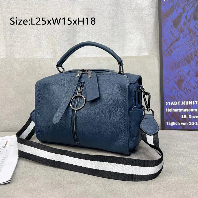 Fashion Women's Hand Bags Cowhide Luxury Casual Shoulder Bag  Ladies Versatile Trendy Chain High-capacity Crossbody Bags