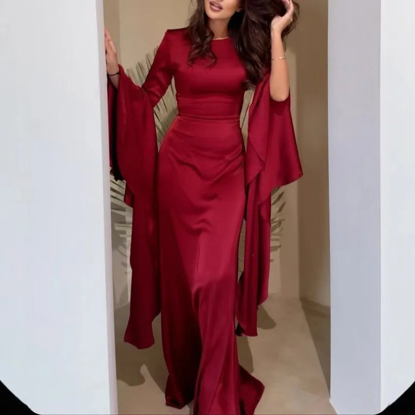 Eid Muslim Women Dress Abaya Flare Sleeve Vestidos Largos Party Caftan Jalabiya Ramadan Long Dresses Dubai Kaftan Arab Robe 2025