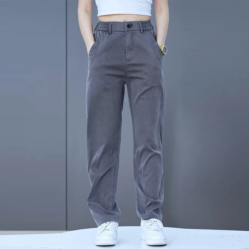 Tensi Casual Jeans Men's 2025 New Loose Straight Long Pants Summer Thin Sports