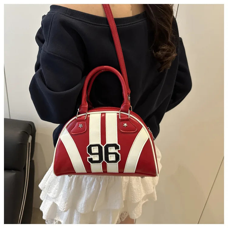 Striped Handbag Women Shoulder Bag, Chic Half Moon Armpit Bag, Stylish Tote Crossbody Bag for Women‘s Daily Work Party Travel