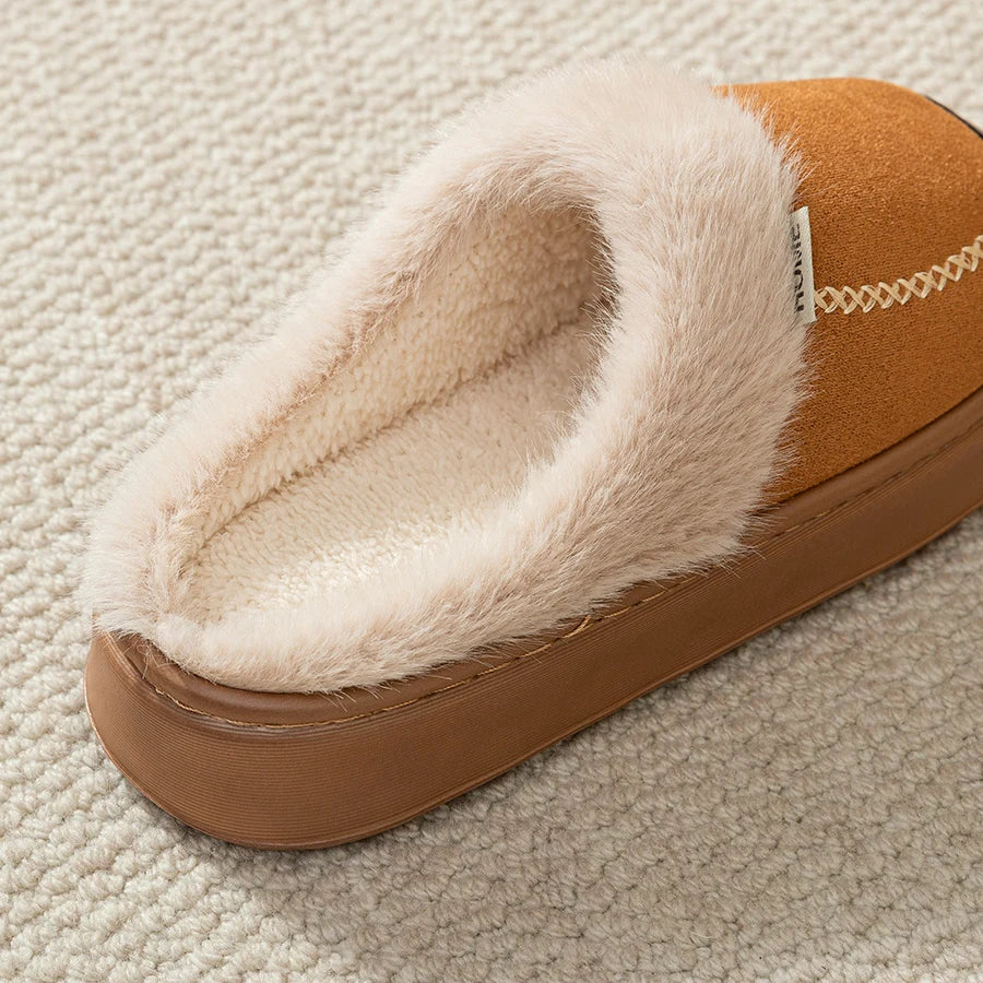 Fashion Women Slippers Winter Soft Thick Soled Indoor and Outdoor Warmth Comfort Breathable Non Slip Casual Couple Home Shoes