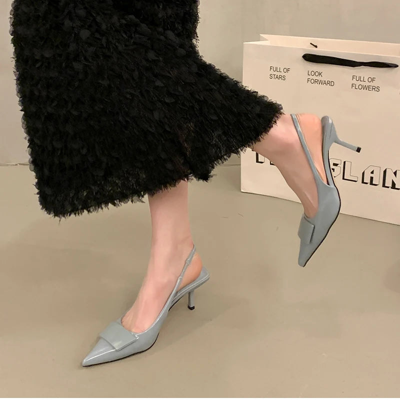 2026 Summer High Heel Women Sandals Fashion Pointed Toe Singbacks Shoes Design Style Banquet Party Sandalias Shoes