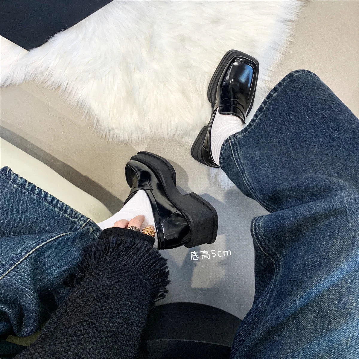 2025 New Women'S Shoes Low Heel Loafers Casual Ladies Slip on Square Toe Shoes Female Elegant Fashion Shoes Zapatillas Mujer