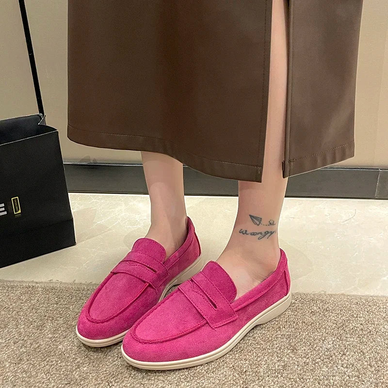Women's Low Top Shoes 2025 Spring and Autumn New Casual Comfort Loafers High Quality Solid Flat Shoes Zapatos De Mujer
