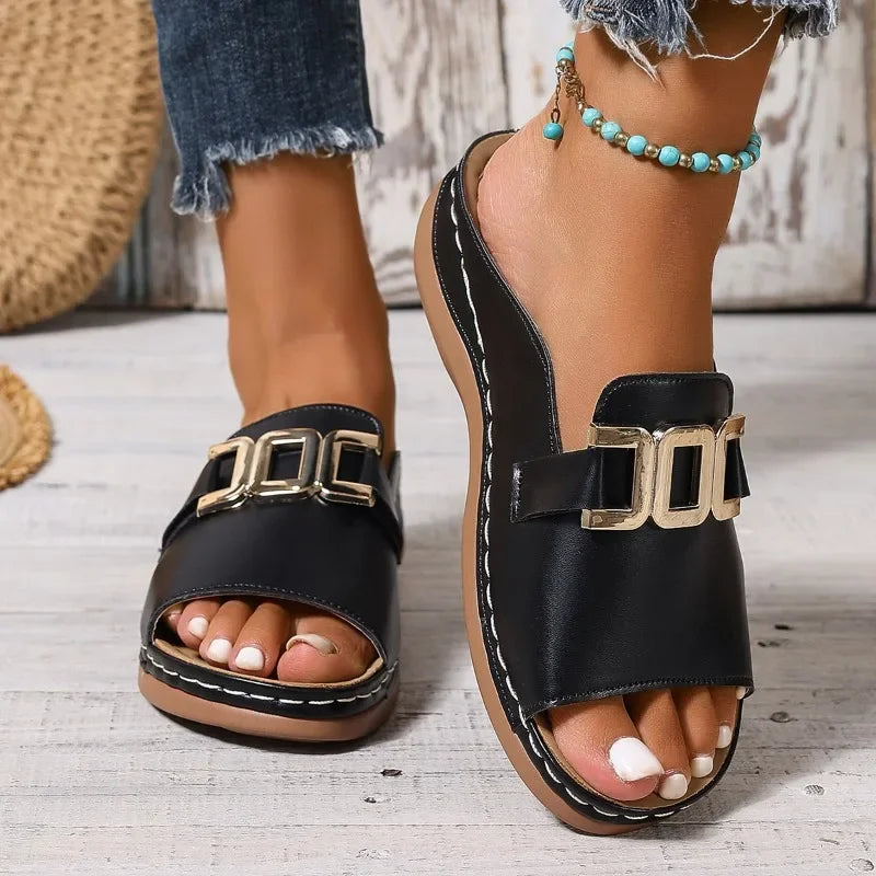 2025 Women's Fashion Casual Travel Shoes Bohemian Ethnic Style Double Button Design for Men and Women Comfortable Couple Beach