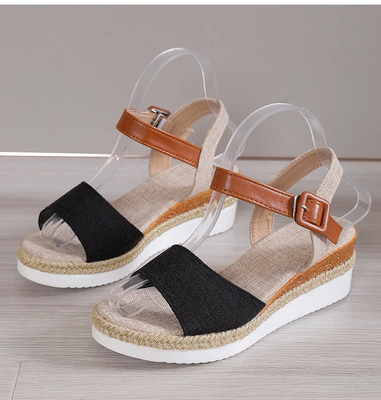 Fashion Shoes Women Sandals Wedge Shoes For Women Espadrilles Women's Sandals Non-Slip Retro Women Heels Female Footwear