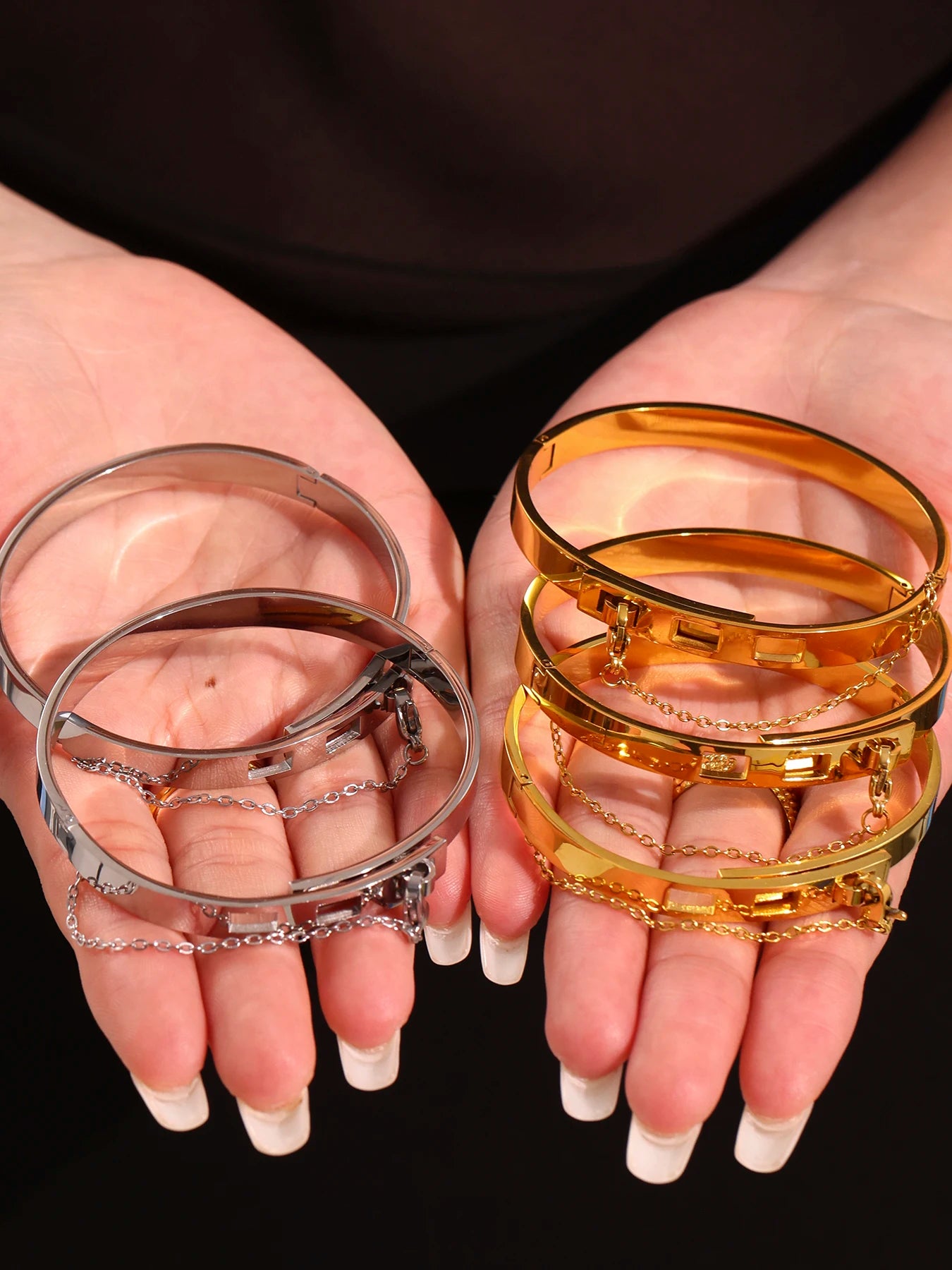 Women's Bangles Bracelets Stainless Steel Gold Plated Bracelet For Women Designer Luxury Woman Jewelry Accessories Couple Gift