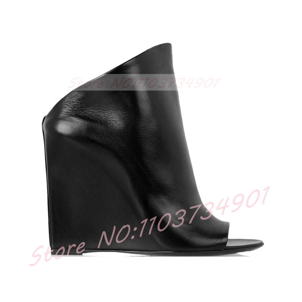 Slingback Rose Red Wedge Sandals Women Fashion Open Round Toe High Heels Sandals Female Sexy Party Nifty Slip-on Footwear