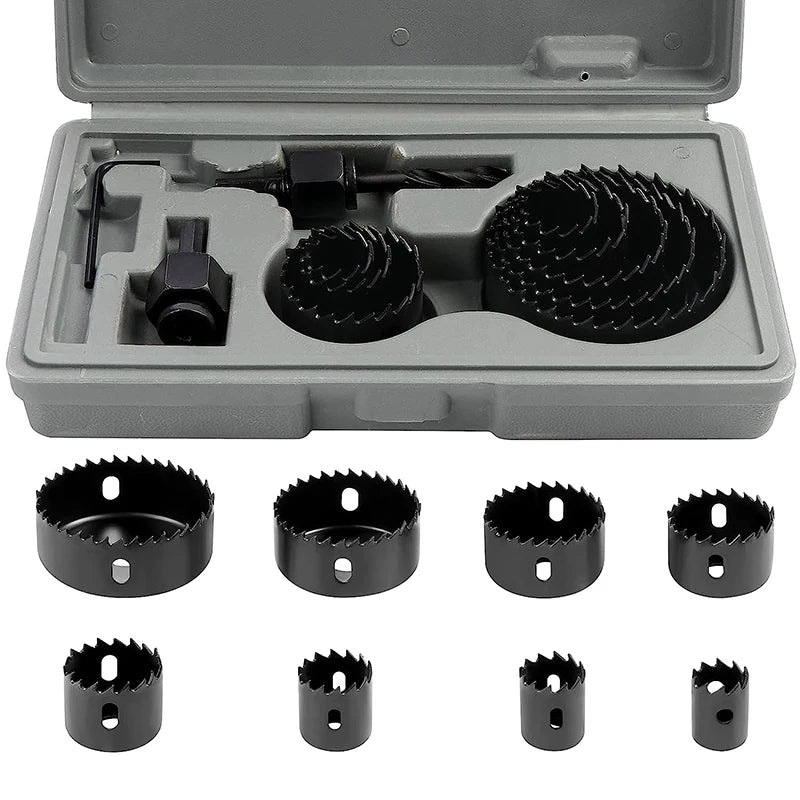 11pcs/set Hole Saw Cutting Set Kit Tools 19-64mm with Case for thin wooden board