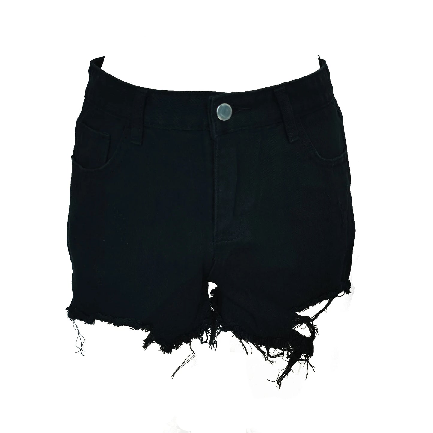 Women's Short Jeans, High Waist Classic Holes Shorts for Female