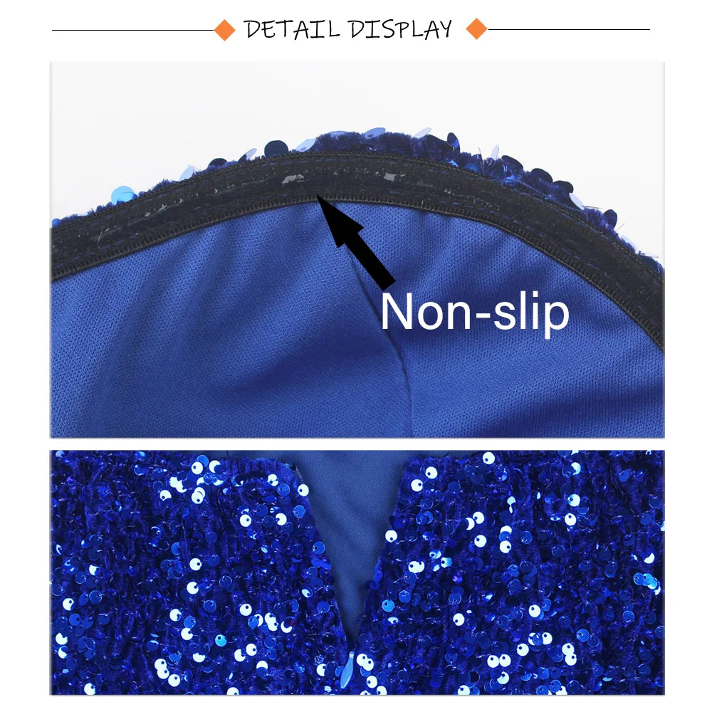 Romagic Sexy Backless Velvet Sequined Sleeveless Stretch Women Dresses Split Strapless Evening Prom Gown Party Dress
