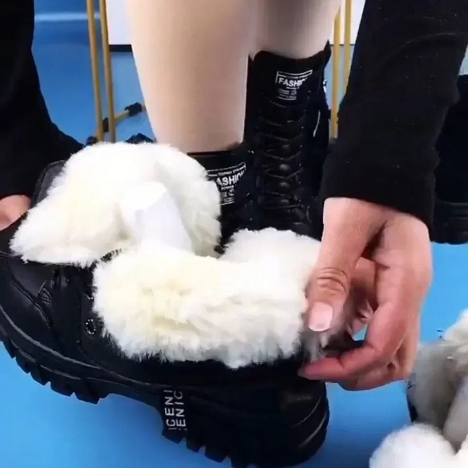Shoes for Women Fashion Comfortable Casual Shoes 2025 Winter Warm Plus Velvet Shoes Women Thick-Soled Cotton Ankle Boots Sneaker