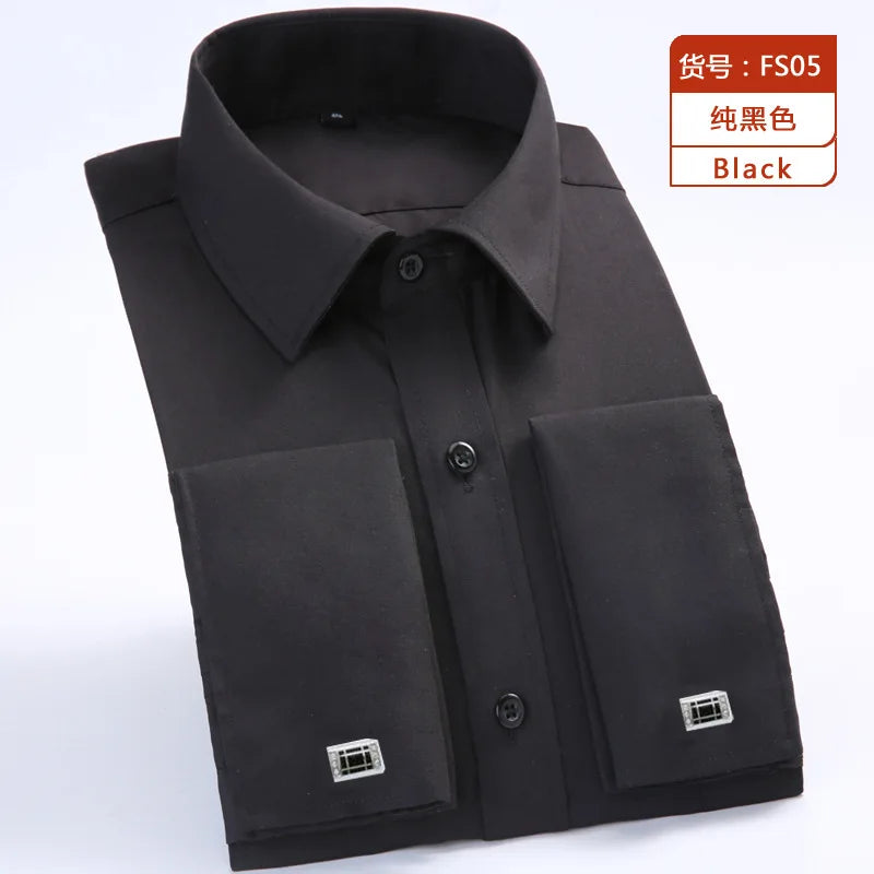 Men's Blue Long-sleeved Dress Shirts, Single-breasted Lapel Vertical Striped Shirt Men, White,Purple,Black,Pink,Yellow Optional