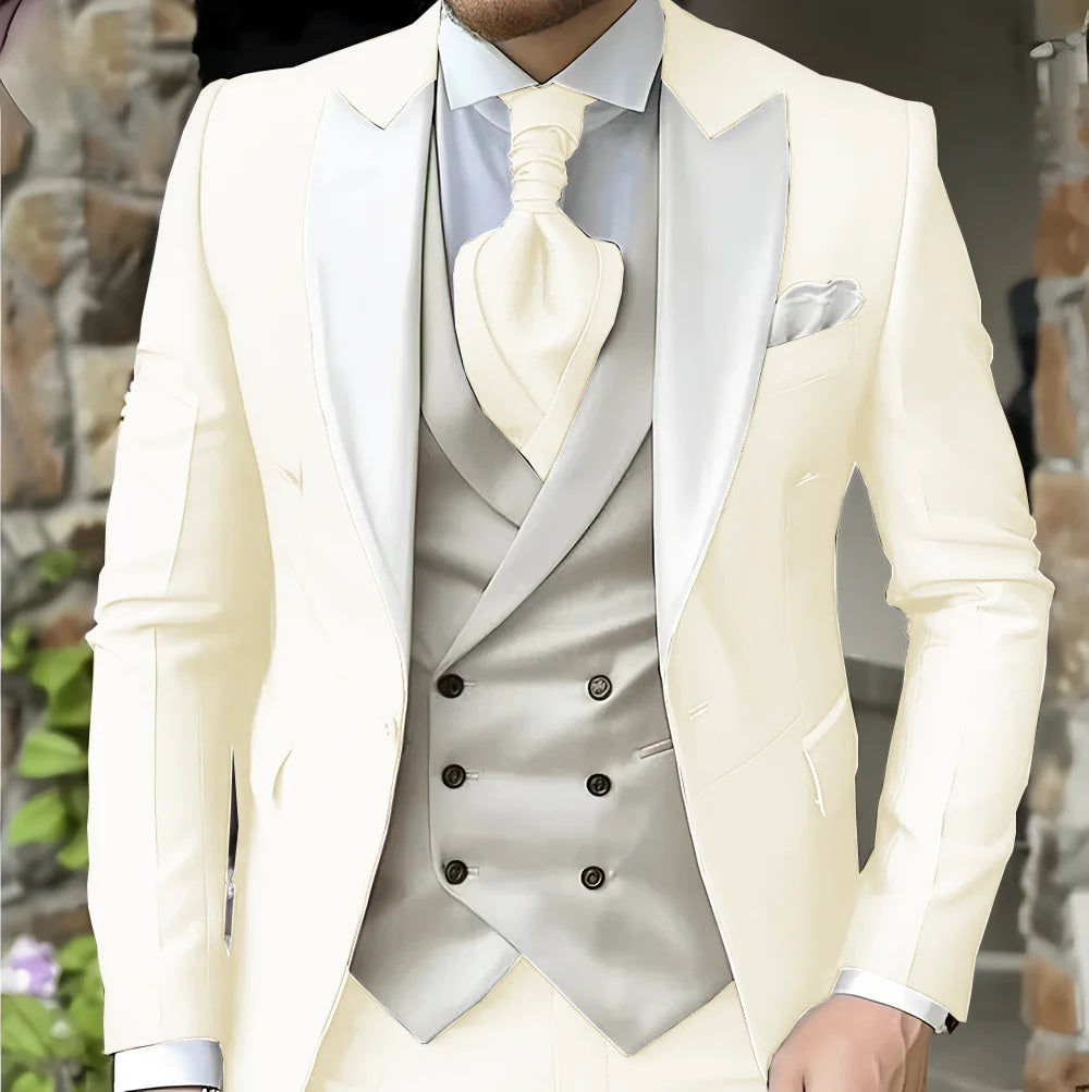 men's suit with peak lapel for wedding high-quality slim jackets Pointed collar double-breasted Carnivals men The latest
