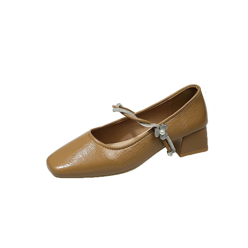 New Women's Shoes Spring and Autumn Shoes Thick Heel Single Shoes Fashionable and Comfortable Shoes Zapatillas Mujer