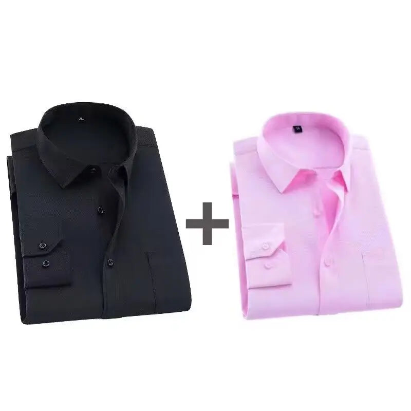 2025 Men Shirt Fashion Causal Long Sleeved Male Dress Social Business Brand Shirts Comfort Soft Weeding Party White Gift Shirts