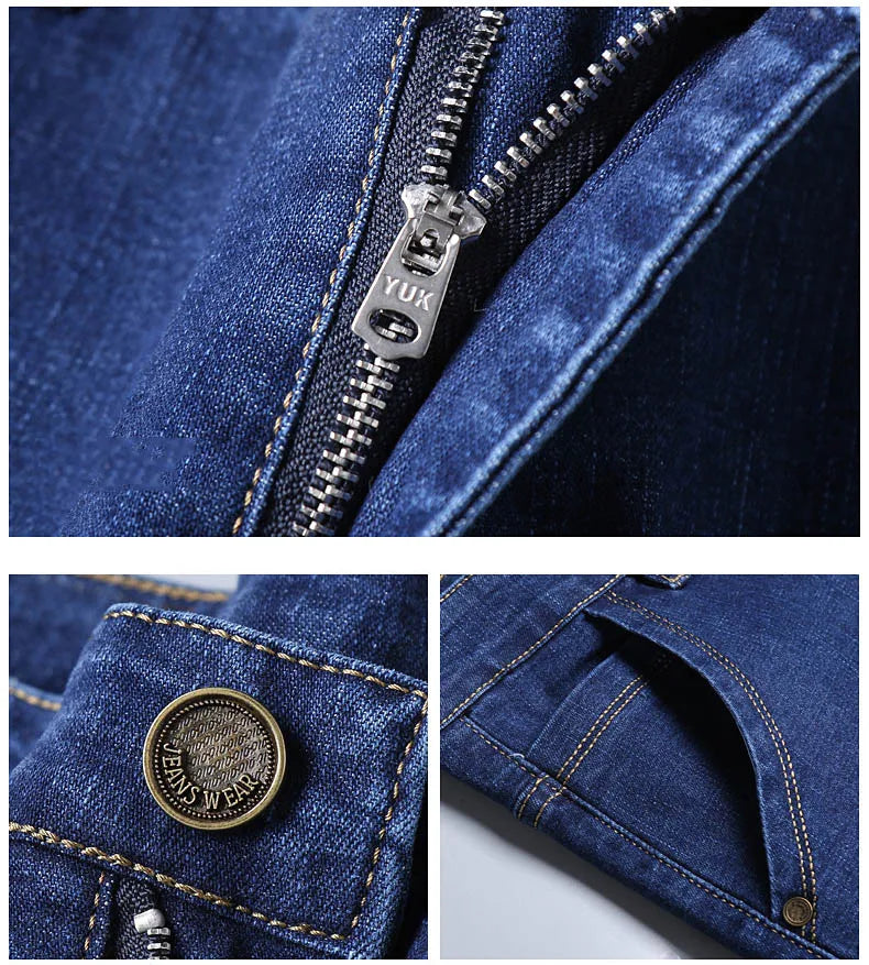 2025 Men's New Men's Fashion Casual Jeans Classic Style Casual Stretch Slim Fit Jeans Men's Denim Pants Black Blue Men's Style
