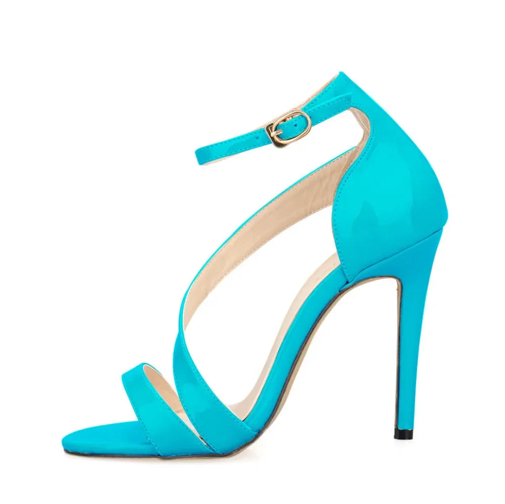 Ladies Dancing Shoes Sexy Women's Sandals Solid Open Toe High Heels Summer Ankle Strap Stiletto Dress Fish Mouth Sandal Women