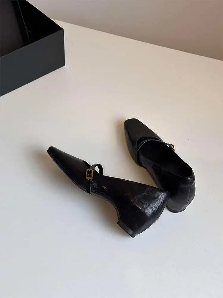 2026 Spring New Arrival Sweet Elegant Shoes Women Wedge Heel Pointed Toe Women's Shoes Sandals Metal Buckle Trim Sandals 4155