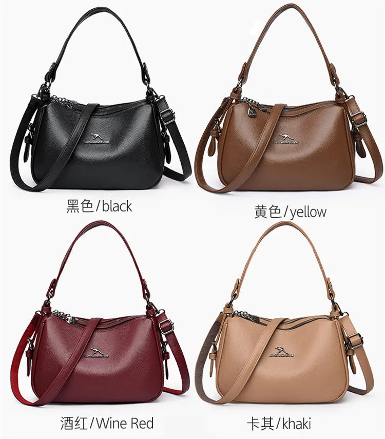 Women's Bags Vintage Genuine High quality PU Women's handbags Casual Ladies' Tote Bags, Soft and Large capacity Handbags wallet