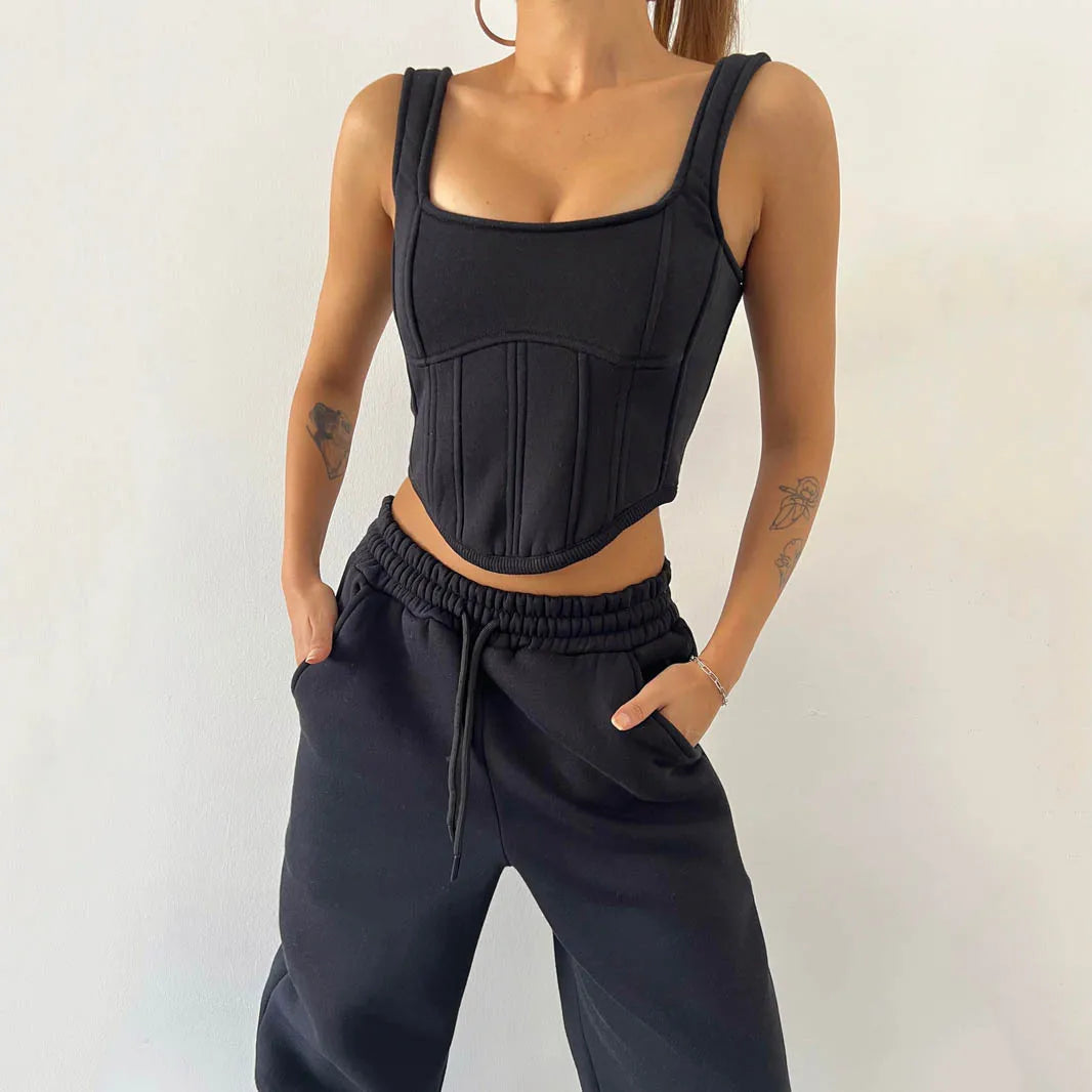 Sweat Suit Set Women Hoodies Three 3 Pieces Outfit Pants Sets Casual Loose Winter Warm Tracksuits 2 Two Pieces Solid Sportswear