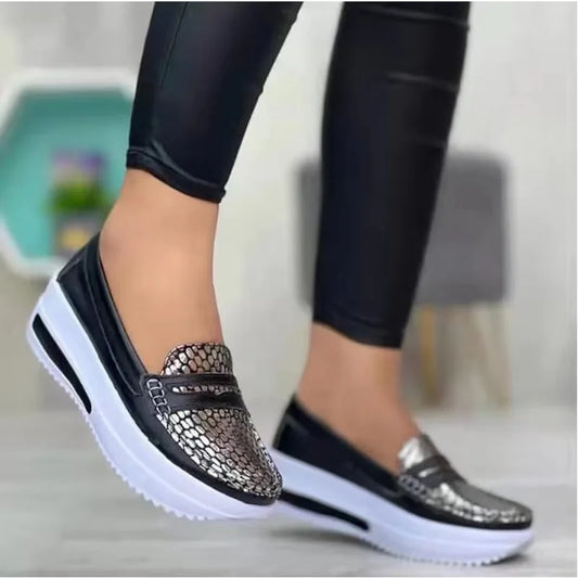 Women Sneakers Leather Fashion Wedge Breathable Zapatos De Mujer Women breathable sports shoes Platform casual shoes for Women