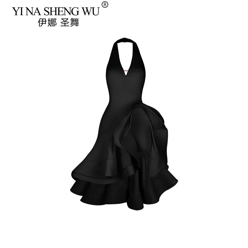 Black Latin Dance Dress Women's Sexy Sleeveless Hanging Neck Dress Professional Latin Dance Match Burgundy Dress