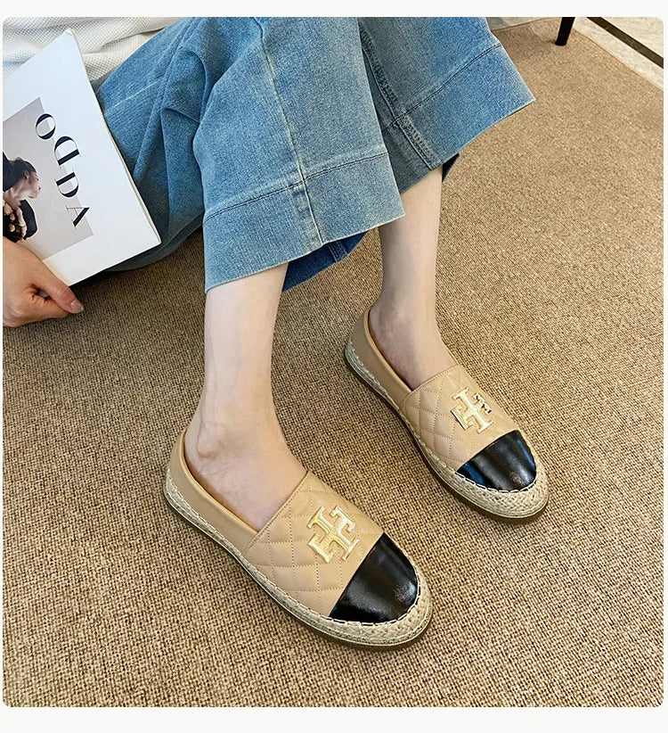 New Shoes for Women Leather Flat Boat Shoes Designer Fisherman Shoes Girl Fashion Slip-on Loafers