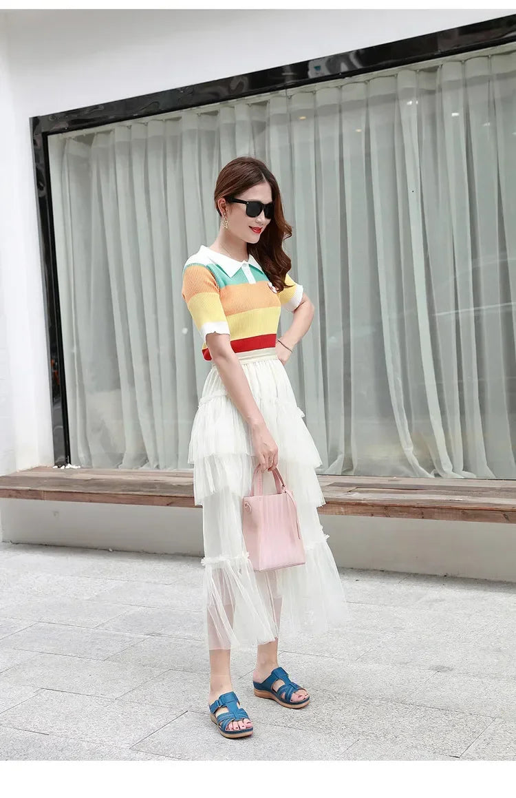 2024 Summer Women Wedge Sandals Premium Orthopedic Open Toe Sandals Vintage Anti-slip Leather Casual Female Platform Retro Shoes