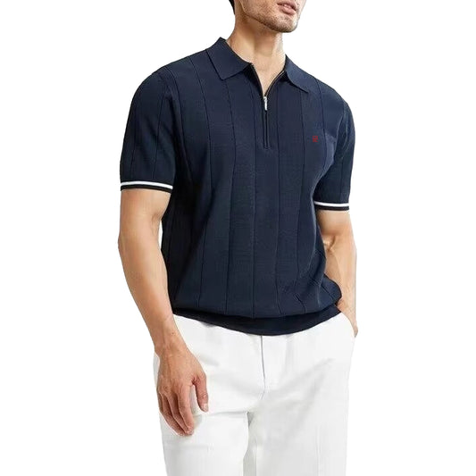 Men's T Shirt Short Sleved Polo Shirt Zipper Collar Embroidery Design Fashion Casual Men Polo Shirts Daily Tops Men T Shirt