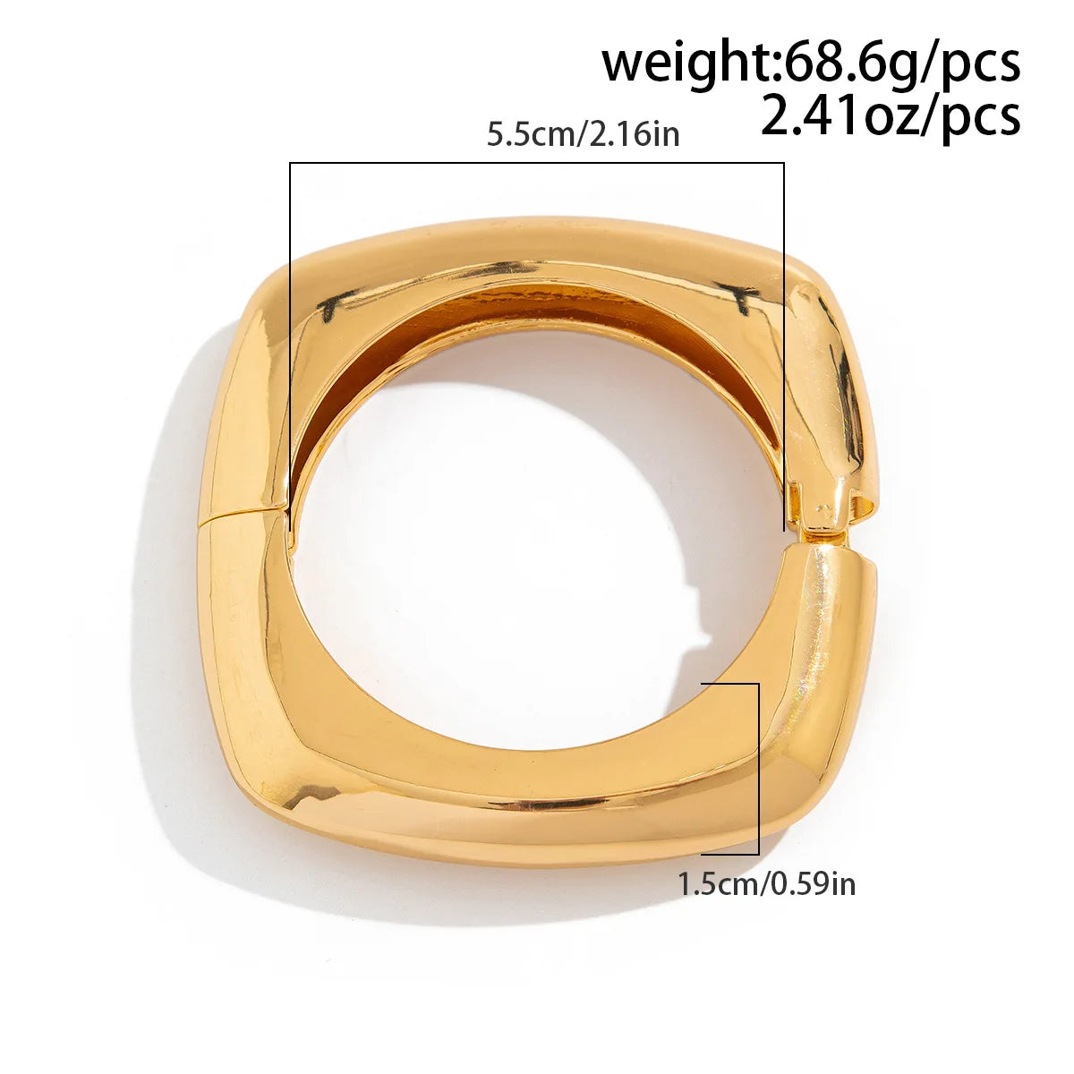 Wide Cuff Bangles Punk Gold Silver Color Geometric Metal Large Bangles for Women Bracelets Men Exaggerated Luxury Jewelry