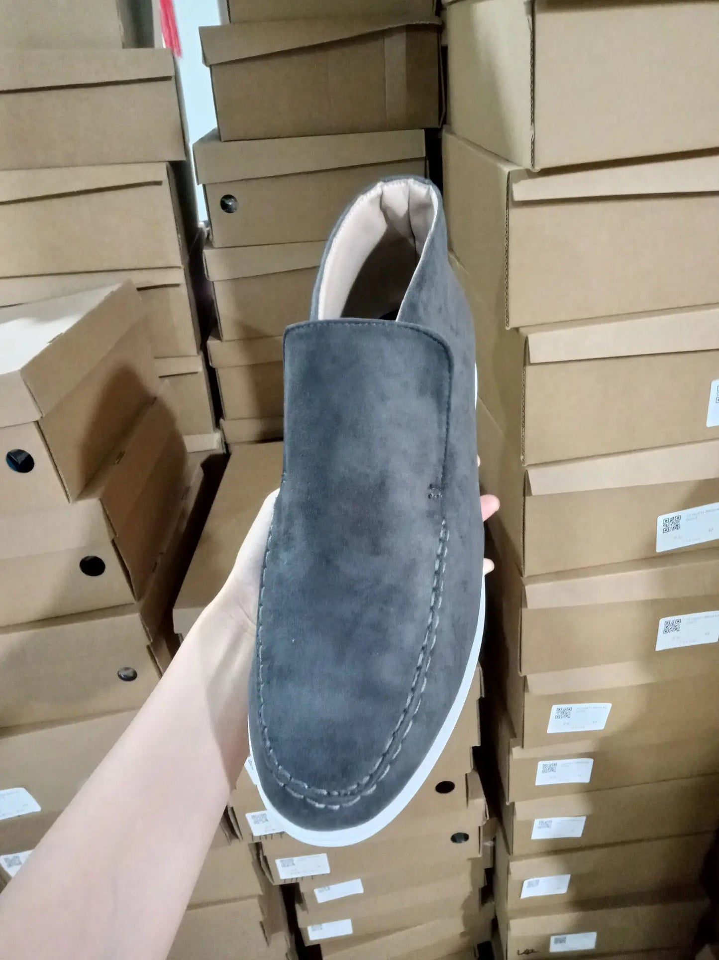 High-top Shoes For Women Loafers Casual Flat Heels One-foot Lazy Shoes Couple Shoes