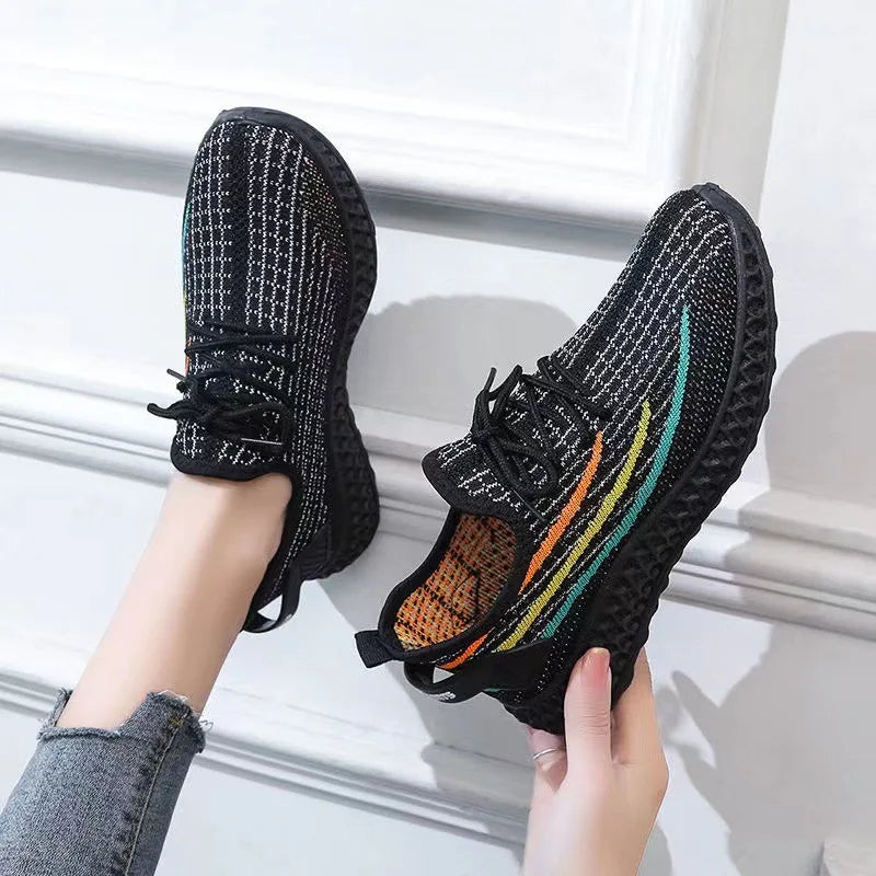 Women's Platform Sports Shoes with Fashionable Trendy Design Breathable Comfortable Shoes Outdoor Hiking Walking Casual Shoes