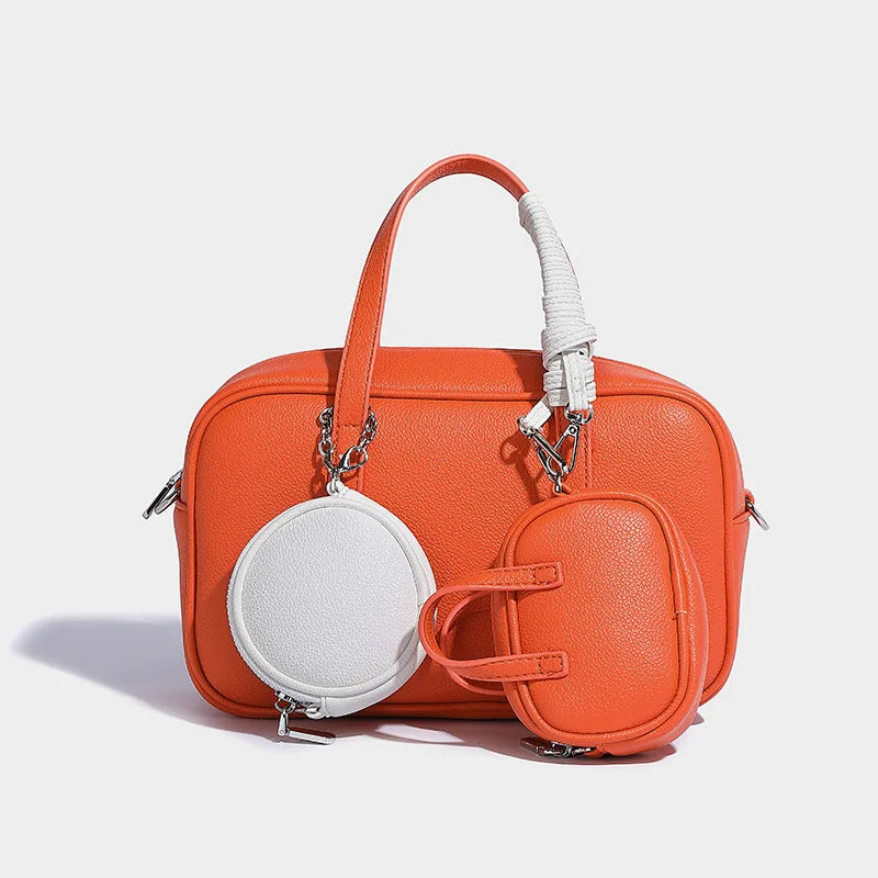 Boston Bag Women Fashion 2025 Euro-America Style Simple Shoulder Bag Handbags Composite Bag