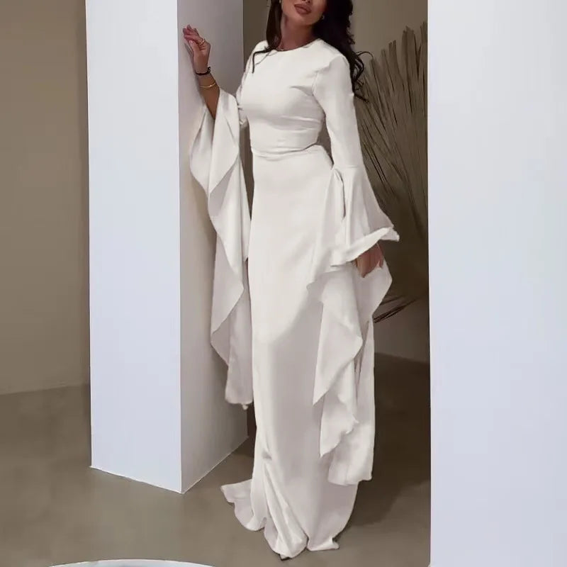Eid Muslim Women Dress Abaya Flare Sleeve Vestidos Largos Party Caftan Jalabiya Ramadan Long Dresses Dubai Kaftan Arab Robe 2025