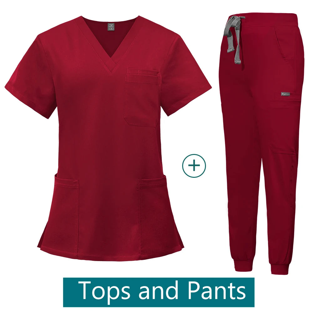 Scrubs Medical Uniforms Woman Multicolour SPA Beauty Uniform Dentist Veterinary Working Clothes Unisex Pharmacy Clinic Scrub New