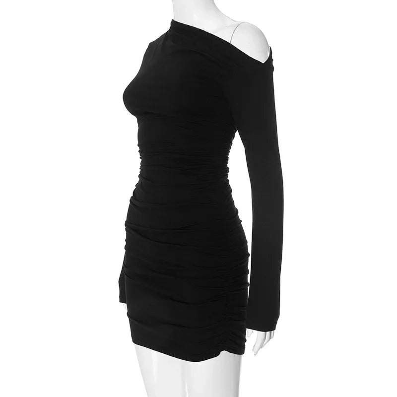 Sexy Dress Women Elegant Off Shoulder Long Sleeve Party Dresses For Women Bodycon Dress Black Red White