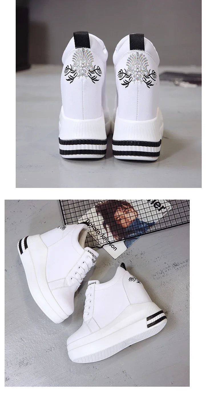 Women's Wedge Sneakers Summer Fashion Breathable High Heels Ladies Casual Shoes Vulcanize Women Platform Shoe Female Spring 2022