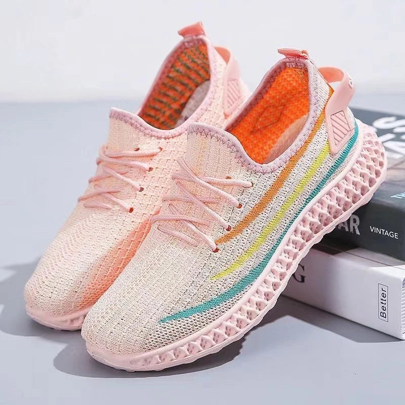 Women's Platform Sports Shoes with Fashionable Trendy Design Breathable Comfortable Shoes Outdoor Hiking Walking Casual Shoes