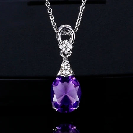Colorful Jewelry Necklaces New Fashion Gemstone Pendant Necklace For Women Wholesale Wedding Anniversay Party Gifts