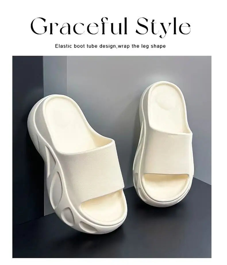 2025 New Women Sandals Women Slippers Black Wedge Platform Open Toe Women Orthopedics Thick Bottom Beach High Heels Slides